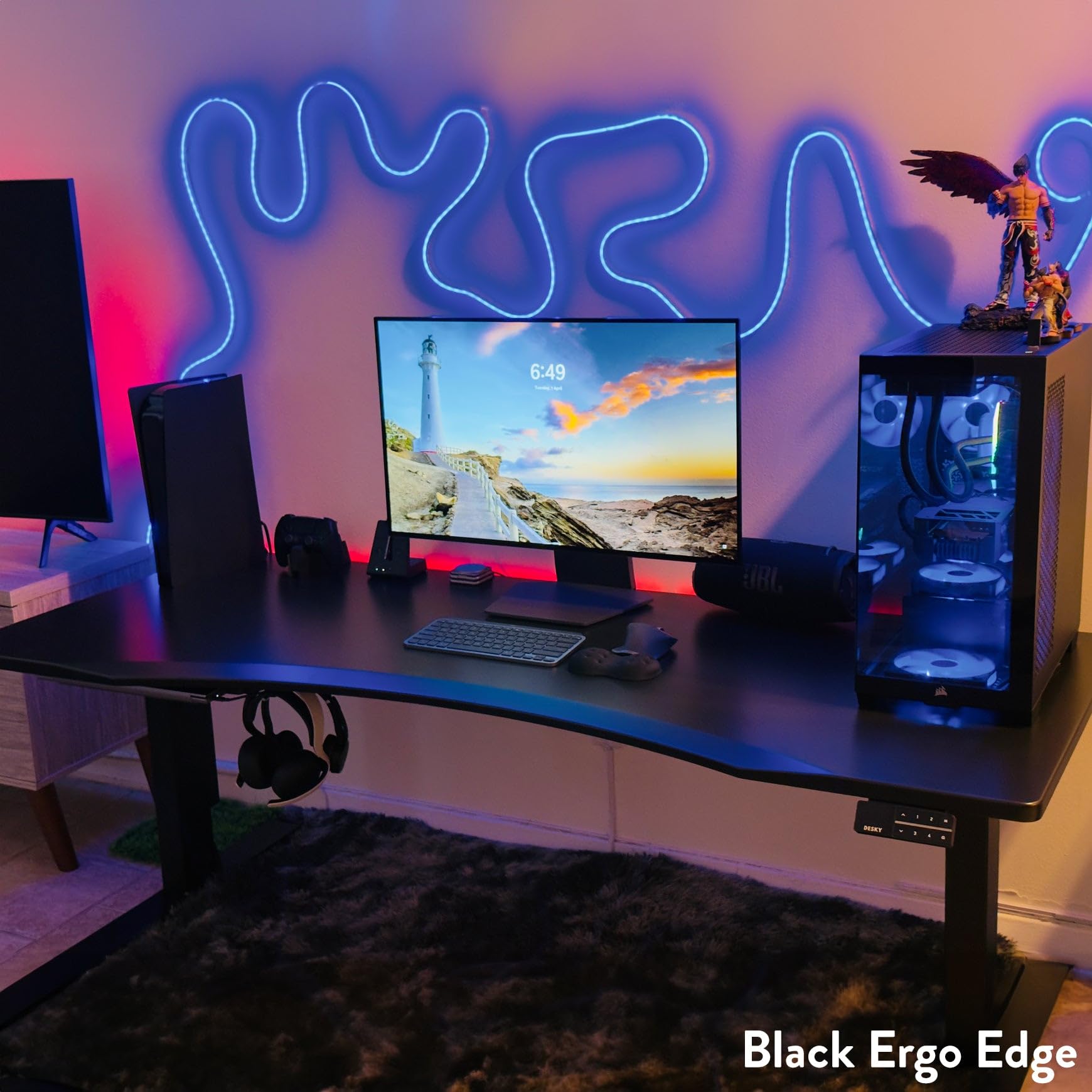 Amazon.com: Desky Alpha Height Adjustable Gaming Desk – 72 x 30 in